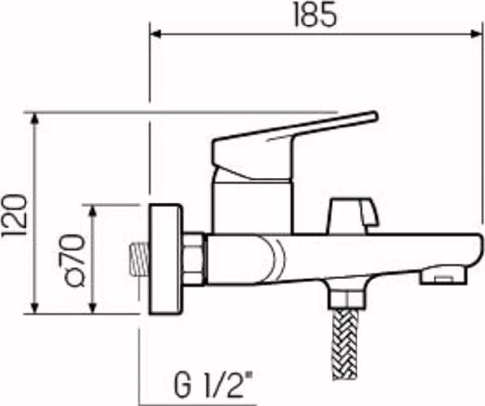 Смеситель для ванной РМС SL132-009E, хром