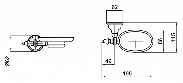 Мыльница Webert Ottocento AM500101010 золото