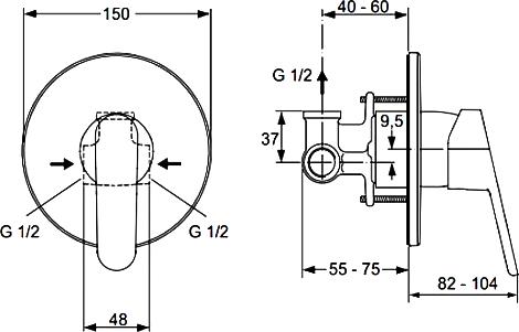 Гигиенический душ Ideal Standard со смесителем