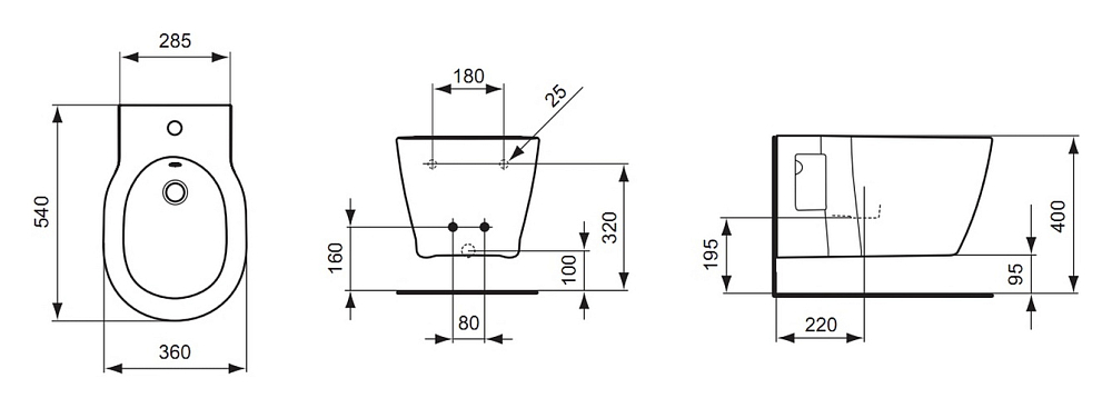 Подвесное биде Ideal Standard Connect E799701