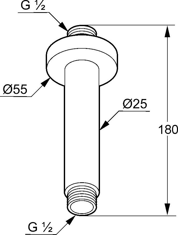 Кронштейн для верхнего душа Kludi A-QA 665150500, хром