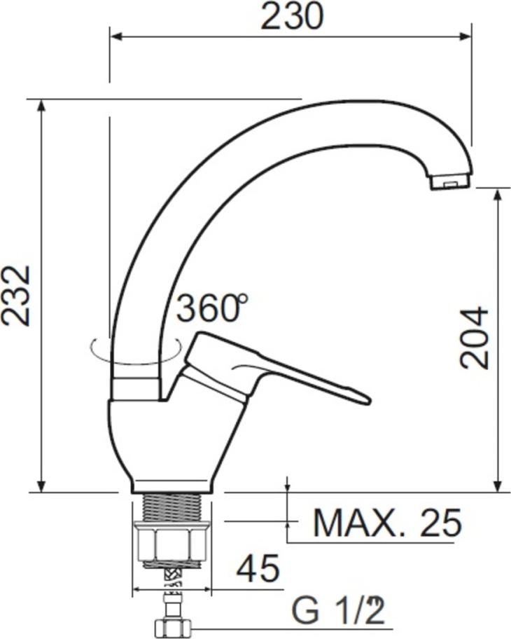 Смеситель для кухни РМС SL141-011F, глянцевый