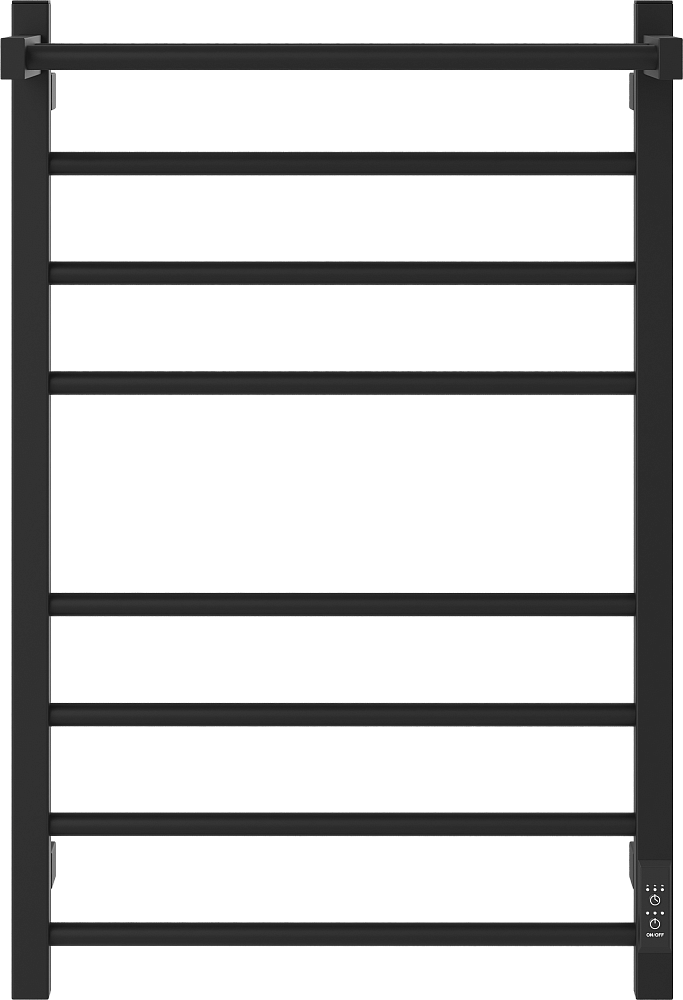 Полотенцесушитель электрический Ewrika Пенелопа L2 80х50, черный матовый, с полкой