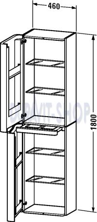 Шкаф Duravit PuraVida PV920608585L белый лак