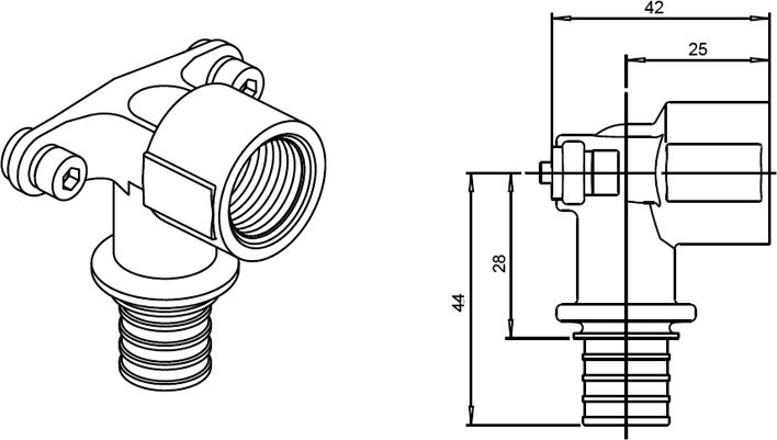 Водорозетка Rehau Rautitan MX 20x1/2 короткая