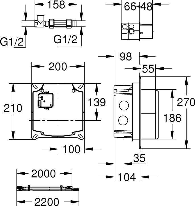 Скрытая монтажная часть Grohe Eurocube 36264001