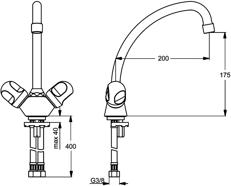 Смеситель Ideal Standard Alfa new B1867AA для кухни