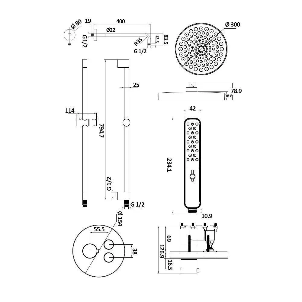 Душевая система AQUAme AQM8401CR хром