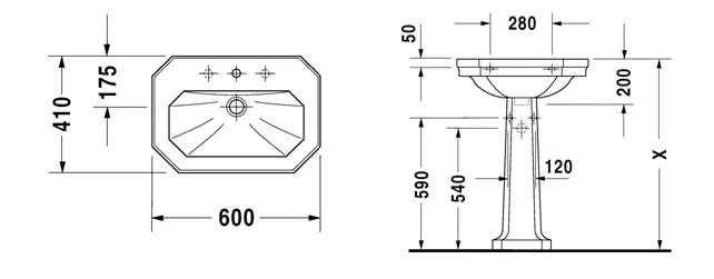 Раковина Duravit 1930 Series 438600000 белый