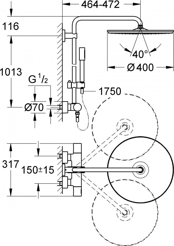 Душевая стойка Grohe Rainshower System 400 27174001