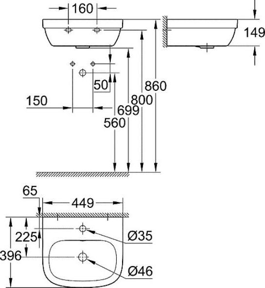 Рукомойник Grohe Euro Ceramic 39324000