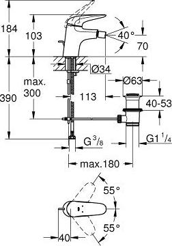 Смеситель для биде Grohe Eurostyle 23720003