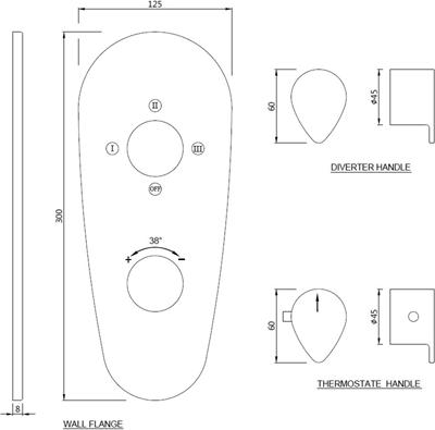 Смеситель термостатический для ванны Jaquar Vignette Prime VGP-CHR-81683K