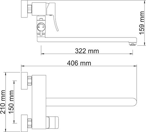 Смеситель для ванны Wasserkraft Aller 1062L WHITE