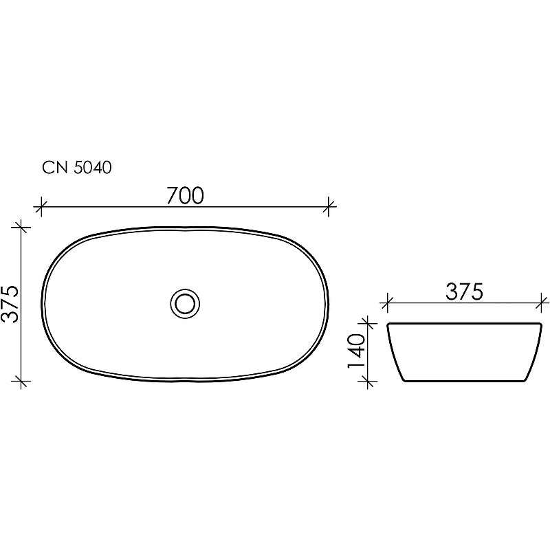 Раковина накладная Ceramica Nova Element CN5040 белый