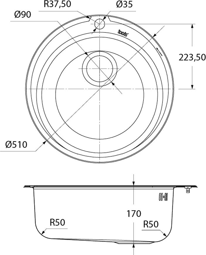 Кухонная мойка Iddis Focus FOC51M1i77, хром матовый