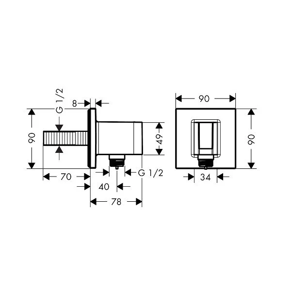 Шланговое подключение  Axor ShowerSolutions 36734000 хром