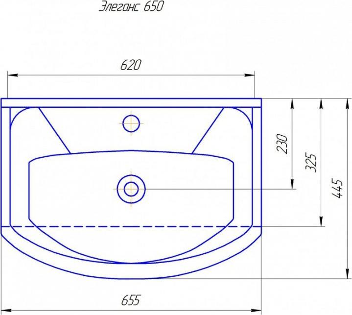 Раковина Corozo Элеганс 65 SD-00000590, белый