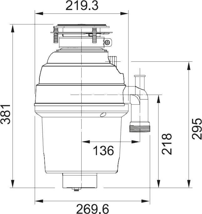 Измельчитель отходов Franke TP 75 с пневмокнопкой