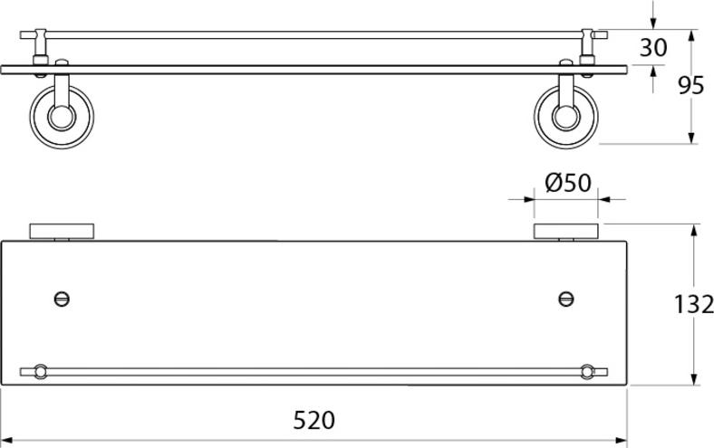 Полка Iddis Calipso CALMBG0i44 хром