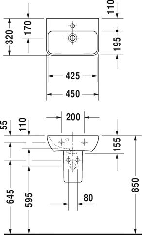 Раковина 45 см Duravit ME by Starck 0719450000