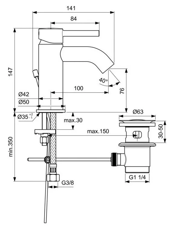 Смеситель для раковины Ideal Standard Ceraline BC822AA хром