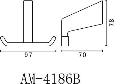 Крючок Art&Max Techno AM-E-4186B двойной, хром