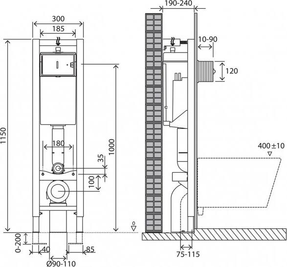 Инсталляция для подвесного унитаза BelBagno BB003-30