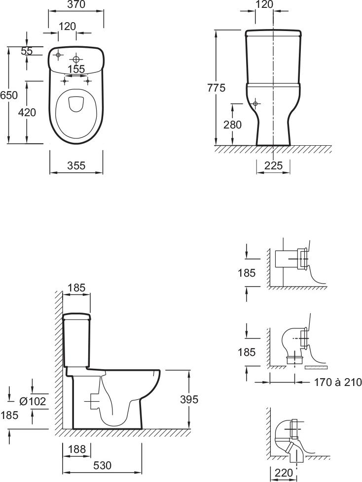 Напольный унитаз Jacob Delafon Panache E1370-00 с бачком E1368-00