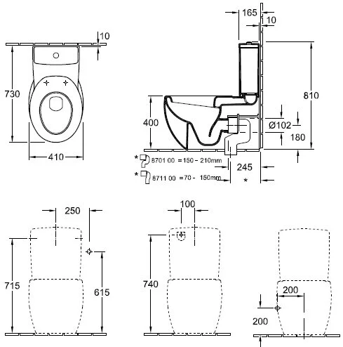 Напольный унитаз Villeroy&Boch Aveo 6614 10R2