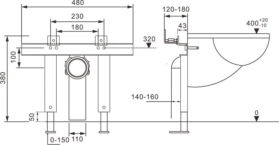 Инсталляция для подвесного унитаза ABBER AC0102P