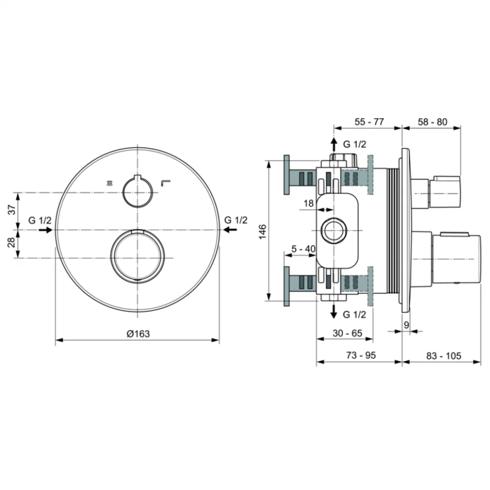 Душевая система Ideal Standard Ceratherm A7573AA хром