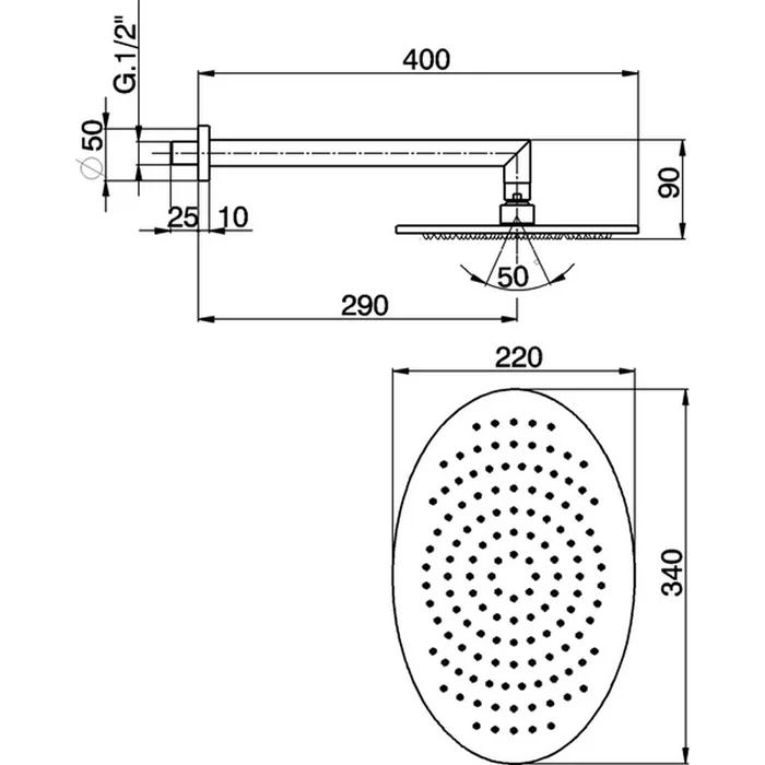 Душ верхний Cisal Shower DS01349021 хром