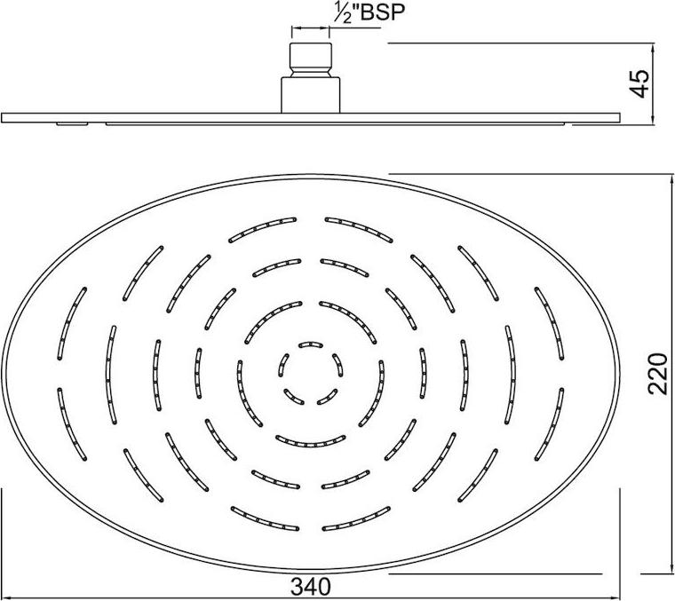 Верхний душ Jaquar Maze 340 х 220мм OHS-CHR-1635 хром