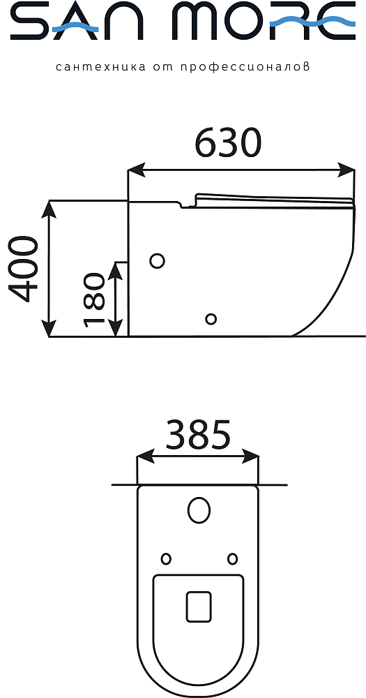 Унитаз напольный San More Fiaba SMT971911/SMT971907 с сиденьем микролифт, белый