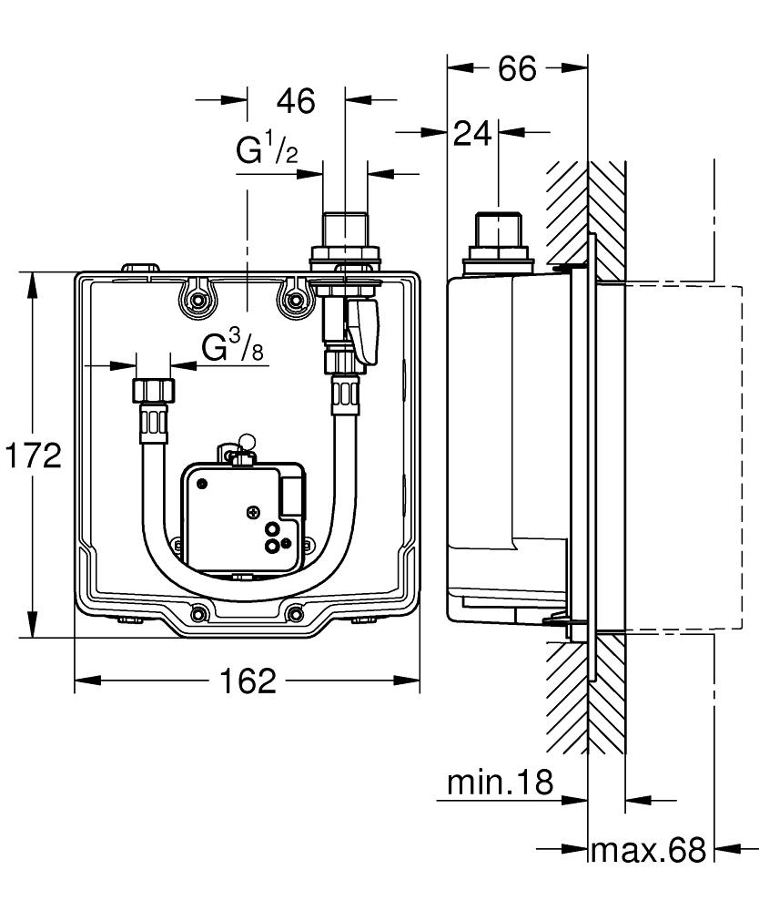 Скрытая монтажная часть Grohe Eurosmart Cosmopolitan 36337001