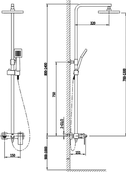 Душевая стойка Timo Selene SX-1040/00, хром