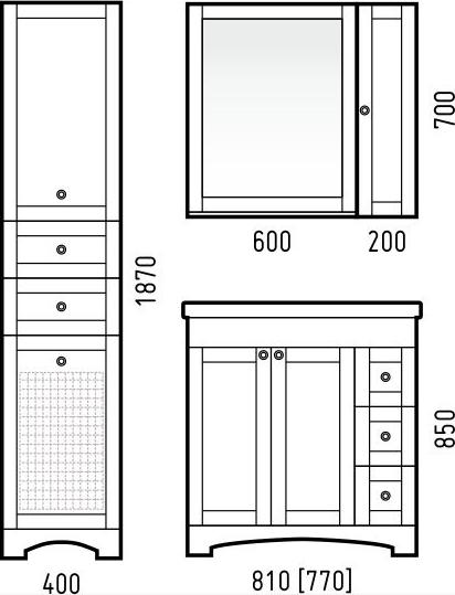 Тумба под раковину Corozo Техас 80 SD-00000323, белый