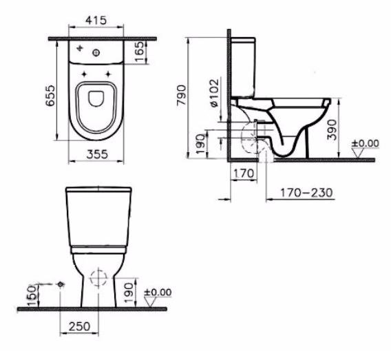 Чаша для унитаза-компакта VitrA Form 300 5226-003-0075 белый