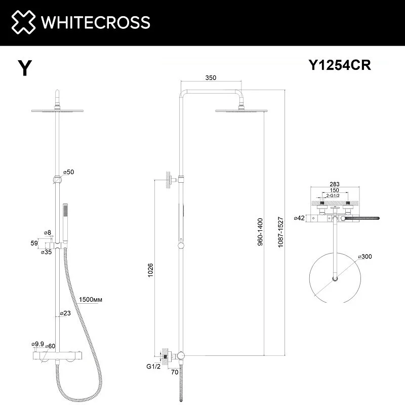 Душевая система Whitecross Y brushed gold Y1254GLB золото