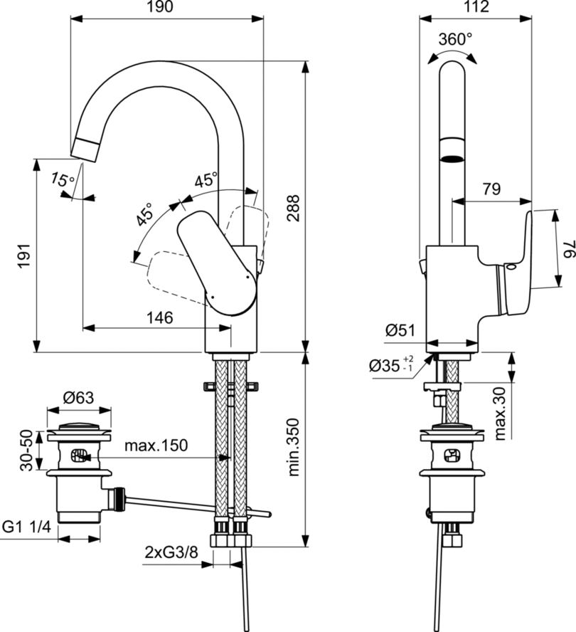 Смеситель Ideal Standard Ceraflex B1716AA для раковины, хром