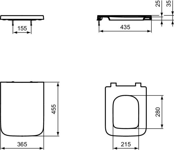 Крышка-сиденье Ideal Standard Blend Cube T392701 с микролифтом, белый