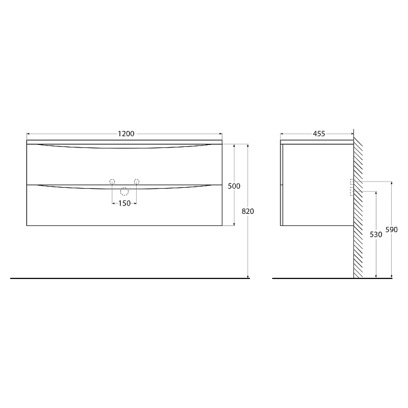 Тумба под раковину BelBagno ACQUA-1200-2C-SO-RR 120 см, Rovere Rustico