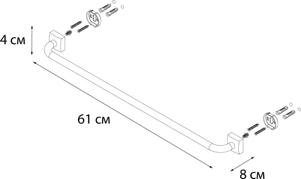 Полотенцедержатель Fixsen Kvadro FX-61301 хром