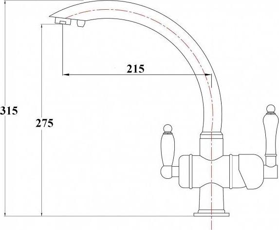 Смеситель для кухни Zorg Sanitary ZR 327 YF BR CLEAN WATER, бронза