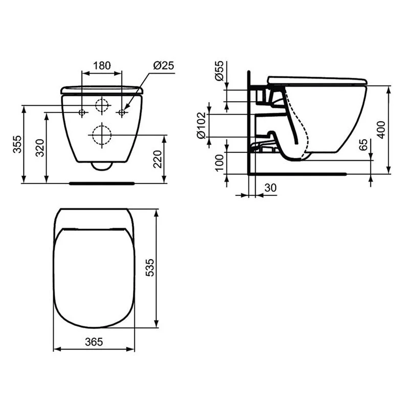 Инсталляция Ideal Standard Prosys Eco Frame M с безободковым унитазом Tesi E233267/T355101 Rimless, крышка микролифт, комплект,