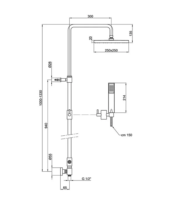 Душевой гарнитур Webert Comfort AC0675015 Metal хром