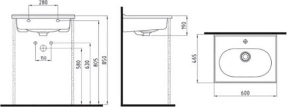 Раковина Bien Ferra FELK060B1FD1W5000 белая