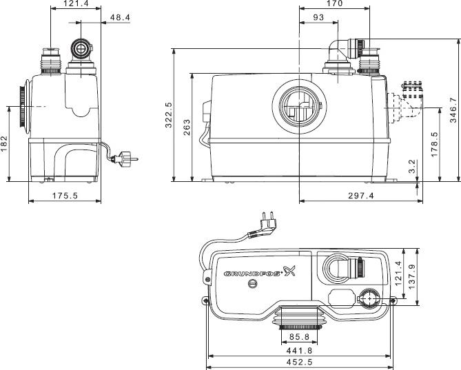 Канализационный насос Grundfos Sololift2 WC-1