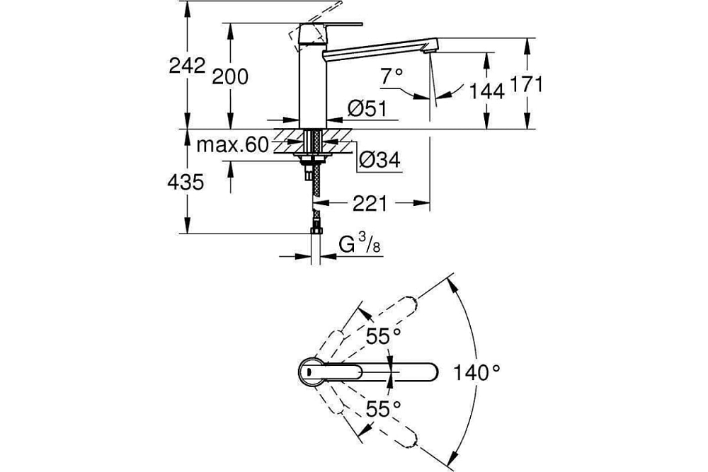 Cмеситель для мойки Grohe Get 30196DC0